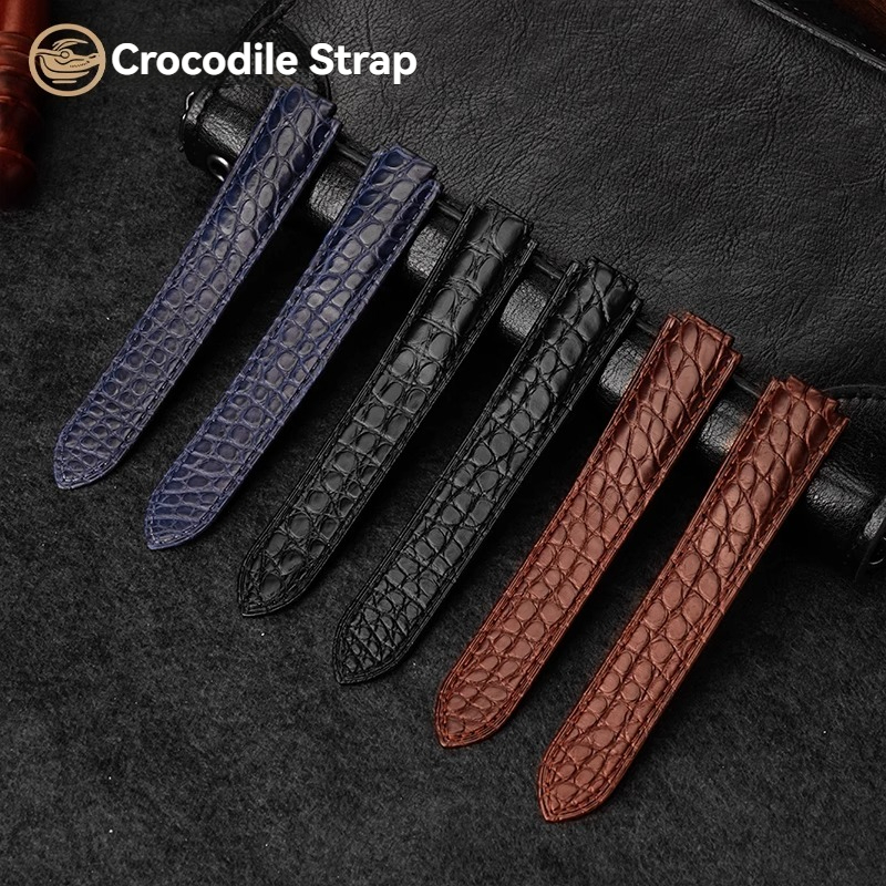 Crocodile leather watch strap  - Cartier Watch Ballon Bleu 评论和价格