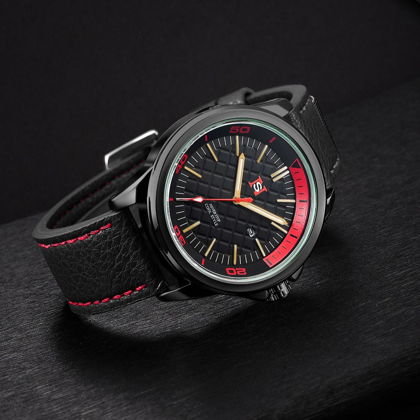 NS Simple Fashion men watch Ou - Suede Strap Watch 评论和价格