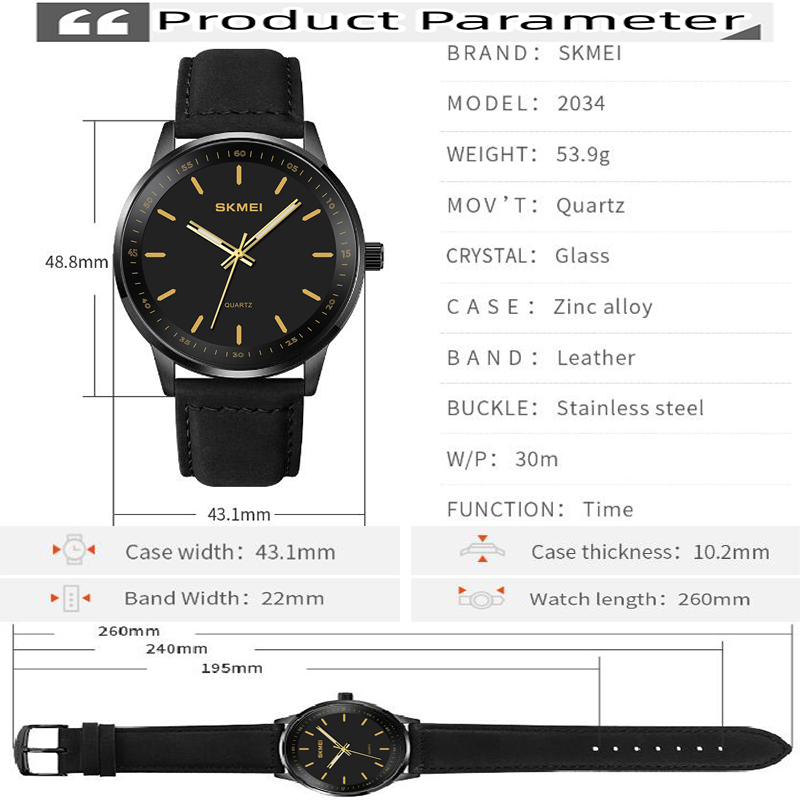 Skmei Original Brand Quartz Wa - Suede Strap Watch 评论和价格